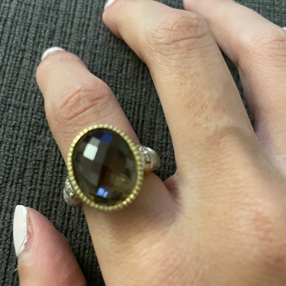 Judith Ripka Large Brown Quartz Ring